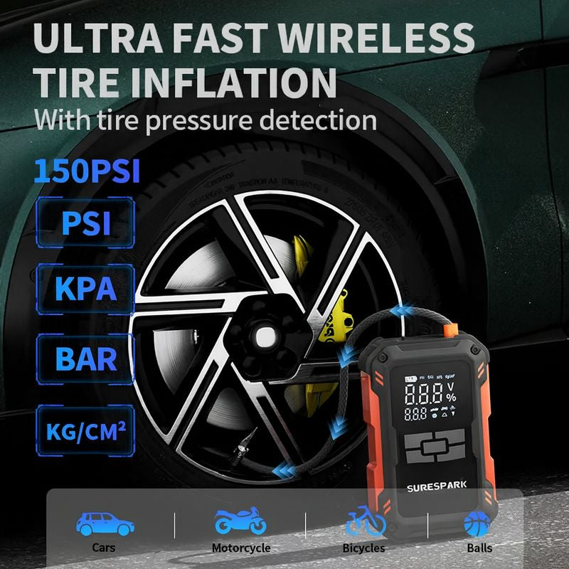 Surepark Portable Car Jump Starter with Air Compressor